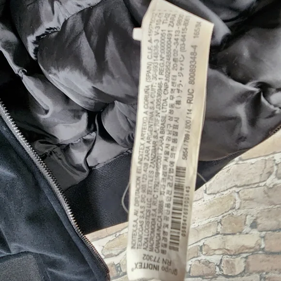 Zara Boy Velveteen Zip Front Bomber Jacket Black Size 13/14 - Picture 10 of 10